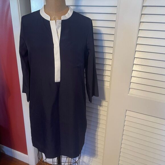 J CREW | navy white shift dress 0 NWT - Picture 1 of 8